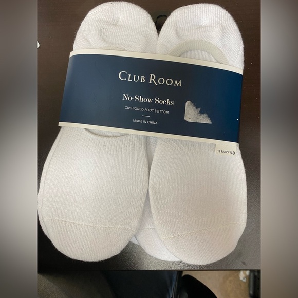 New White Club Room No Show Socks Cushioned Foot Bottom Retail $40 - Picture 1 of 4